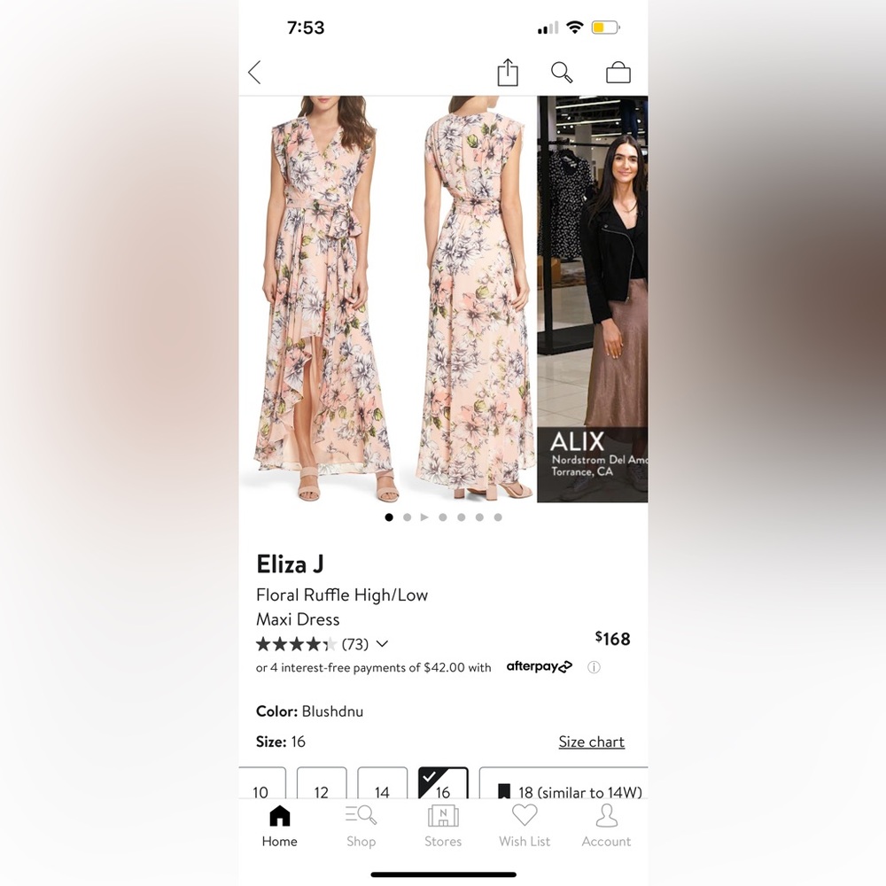 Eliza J size 16 floral high low dress - Picture 6 of 6